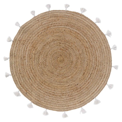 Covor alb-natural rotund ø 120 cm Shira – douceur d'intérieur