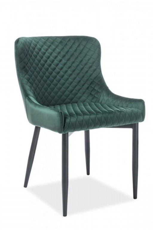 Scaun Colin B Velvet, Signal, 51x45x84 cm, catifea/otel, verde/negru