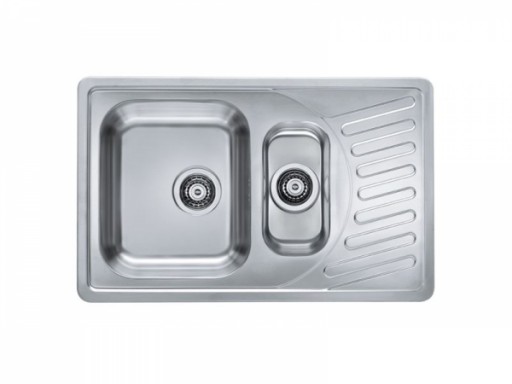 Chiuveta de bucatarie inox doua cuve, crom satin, Alveus Elegant 110