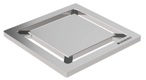 Gratar pentru sifon pardoseala Geberit FloorDrain inox periat patrat 8x8 cm