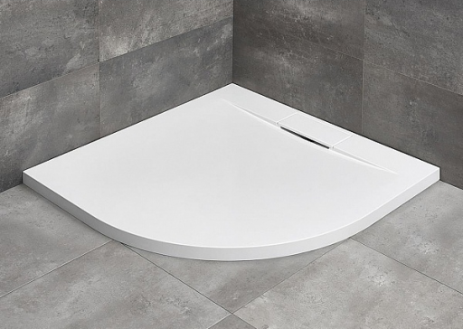 Cadita dus semirotunda marmura slim Radaway Giaros A 90x90x4cm