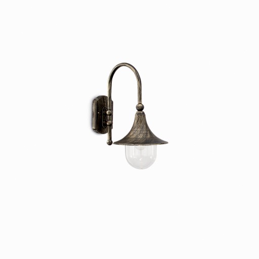 Aplica de exterior Ideal Lux Cima AP1 1x60W 25x46cm negru-auriu