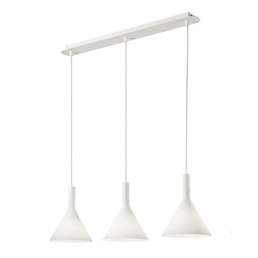 Suspensie Ideal Lux Cocktail SB3 Small 3x40W 82x32-125cm alb