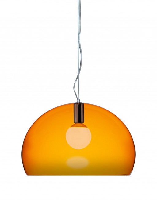 Suspensie Kartell FL/Y design Ferruccio Laviani E27 max 15W LED h33cm portocaliu transparent