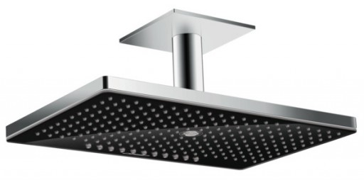 Palarie de dus Hansgrohe Rainmaker Select 460 cu 3 jeturi negru-crom si brat de tavan 100mm necesita set de baza