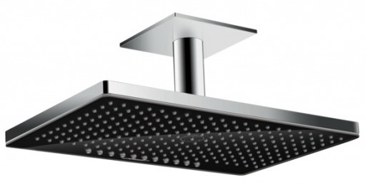 Palarie de dus Hansgrohe Rainmaker Select 460 cu 2 jeturi negru-crom si brat de tavan 100mm necesita set de baza