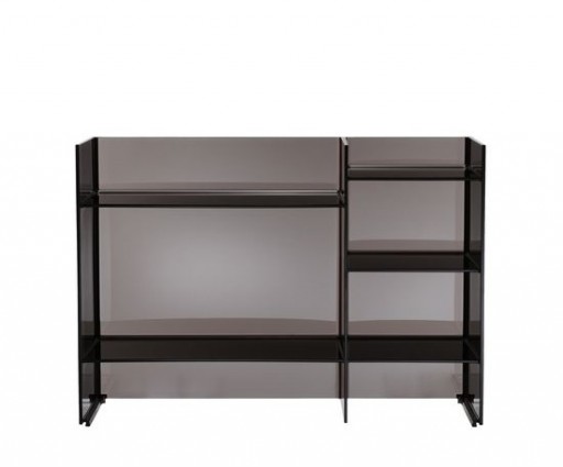 Comoda Kartell Sound-Rack design Ludovica & Roberto Palomba 75x26x53cm fumuriu transparent