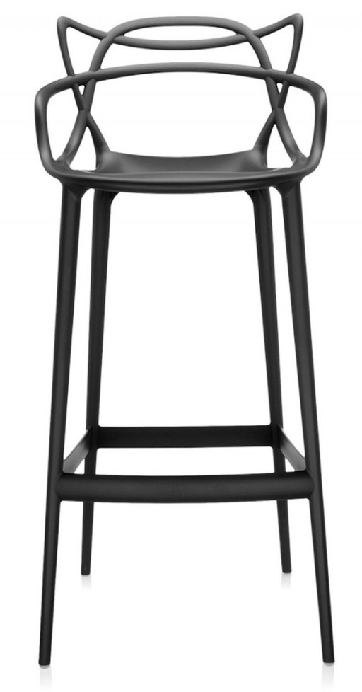 Scaun inalt Kartell Masters Stool design Philippe Starck & Eugeni Quitllet 75cm negru