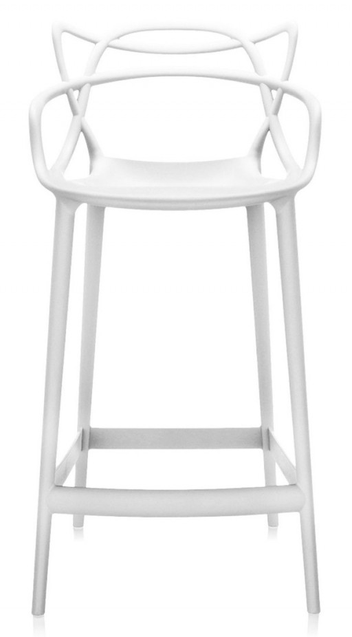 Scaun inalt Kartell Masters Stool design Philippe Starck & Eugeni Quitllet 65cm alb