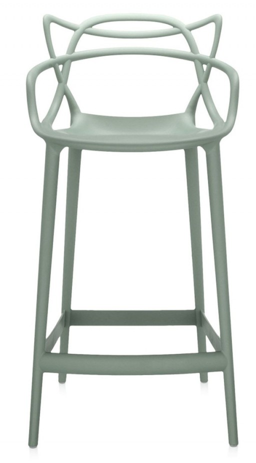 Scaun inalt Kartell Masters Stool design Philippe Starck & Eugeni Quitllet 65cm verde salvie