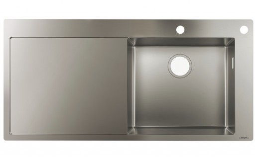 Chiuveta bucatarie Hansgrohe S717-F450 1045x510mmmm picurator stanga orificiu buton control inox