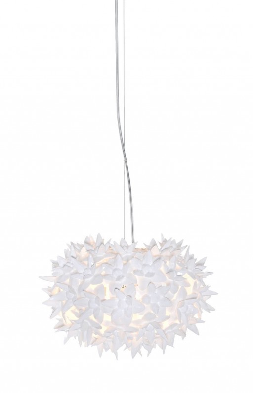 Suspensie Kartell Bloom design Ferruccio Laviani G9 max 3x33W d28cm alb