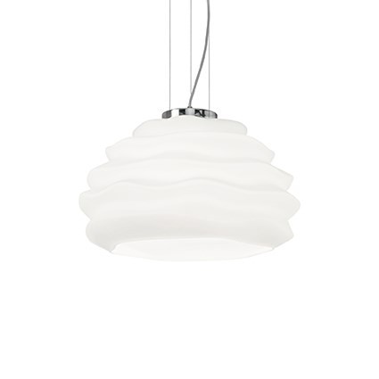 Suspensie Ideal Lux Karma SP1 Small 1x60W 39x33.5-119.5cm alb