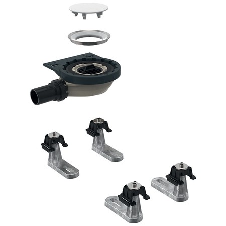 Set instalare pentru cadite dus Geberit Setaplano cu 6 picioare iesire laterala diametru 30 mm