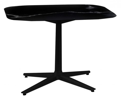 Masa Kartell Multiplo design Antonio Citterio 99x99cm h74cm blat cu finisaj marmura negru