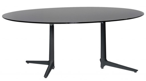 Masa Kartell Multiplo XL design Antonio Citterio 180x90cm h75cm blat sticla negru