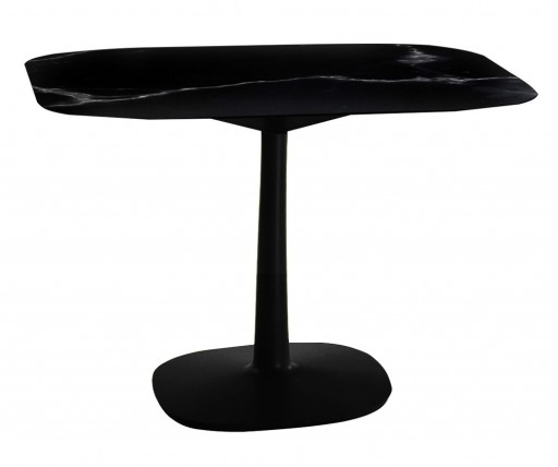 Masa Kartell Multiplo design Antonio Citterio 99x99cm h74cm baza patrata blat cu finisaj marmura negru