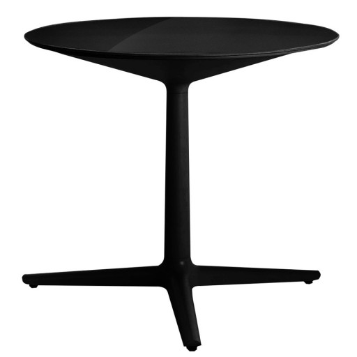 Masa rotunda Kartell Multiplo design Antonio Citterio d78cm h74cm blat sticla negru