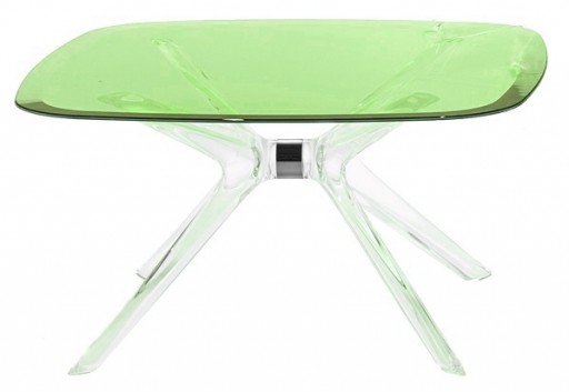 Masuta Kartell Blast design Philippe Starck 80x80cm h40cm crom-verde transparent