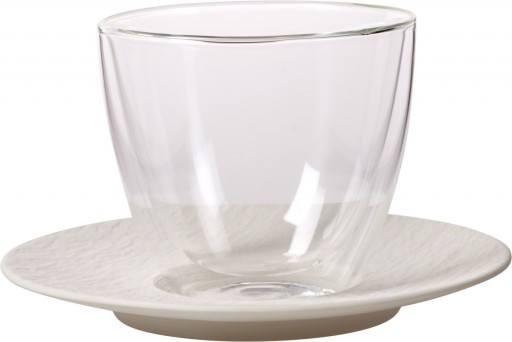 Pahar si farfuriuta cappucinno Villeroy & Boch Manufacture Rock Blanc