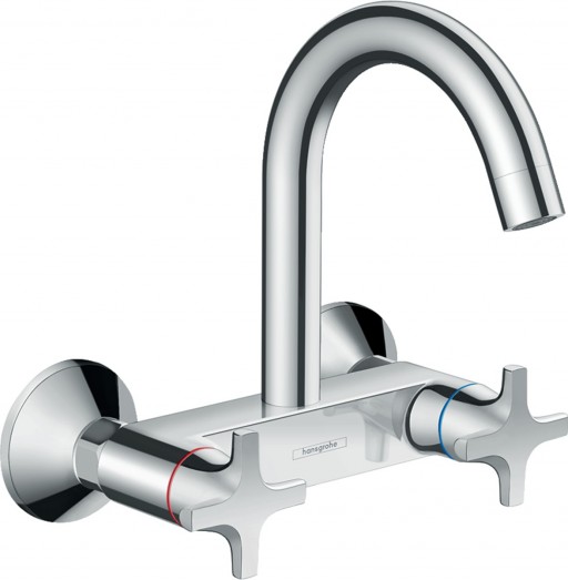 Baterie bucatarie Hansgrohe Logis M32 dubla-comanda montare pe perete