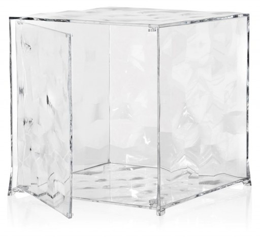 Etajera modulara cu usa Kartell Optic design Patrick Jouin 40x40x41cm transparent