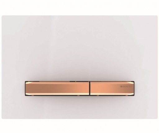 Clapeta actionare Geberit Sigma50 alb detalii rose-gold