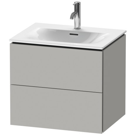 Dulap baza suspendat Duravit L-Cube 620x481mm cu doua sertare gri ciment mat