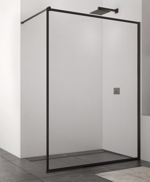 Cabina de dus Walk-in Sanswiss Easy Loft 79 Black Line 120 cm sticla 8 mm