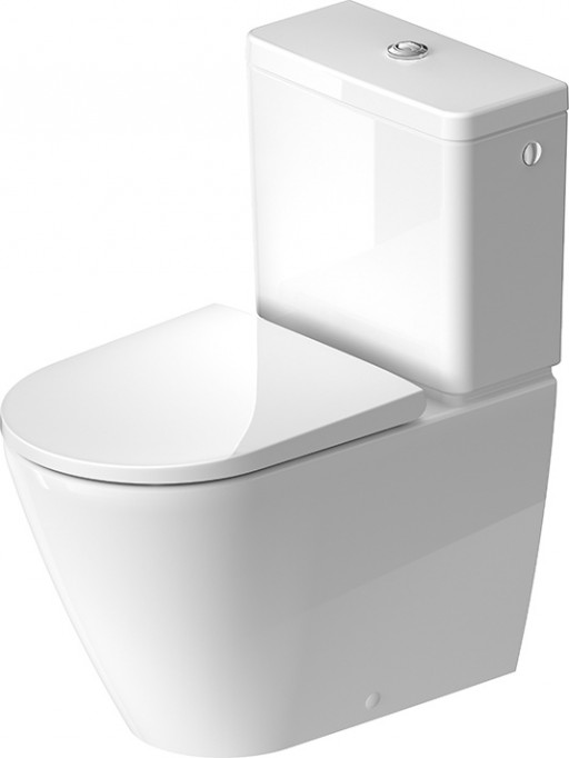 Vas wc Duravit D-Neo Rimless HygieneGlaze 37x65cm back-to-wall pentru rezervor asezat