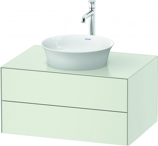 Dulap baza Duravit White Tulip cu 2 sertare pentru lavoar tip bol 80cm White Satin Matt Lacquer