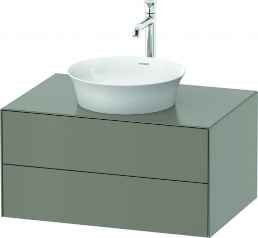 Dulap baza Duravit White Tulip cu 2 sertare pentru lavoar tip bol 80cm Stone Grey Satin Matt Lacquer