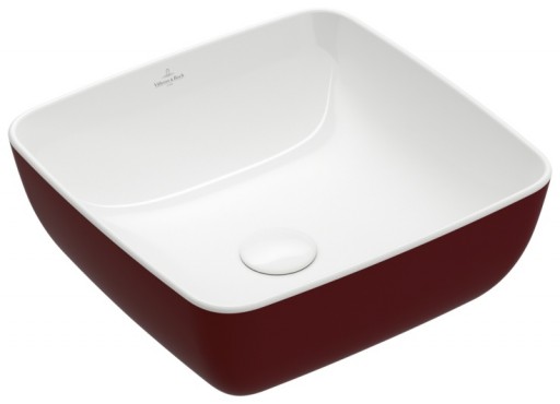 Lavoar tip bol Villeroy & Boch Artis 41cm fara orificiu baterie fara preaplin montare pe blat Bordeaux