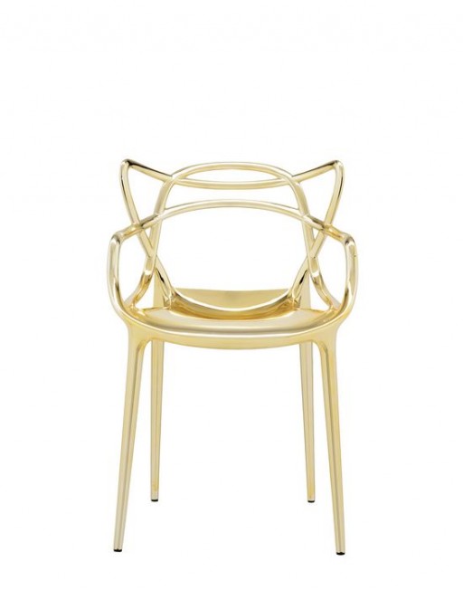 Set 2 scaune Kartell Masters design Philippe Starck & Eugeni Quitllet auriu metalizat