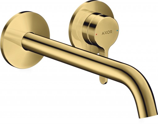 Baterie lavoar Hansgrohe Axor ONE cu pipa 220mm din 2 elemente necesita corp ingropat gold optic lustruit