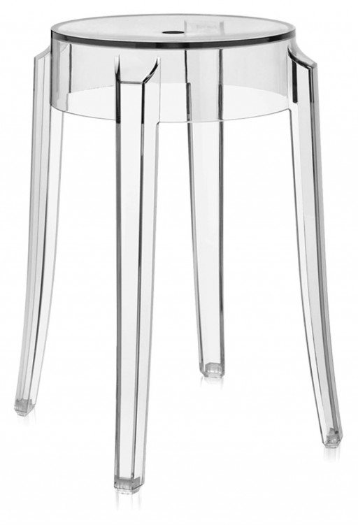 Set 2 scaune Kartell Charles Ghost design Philippe Starck h45cm transparent