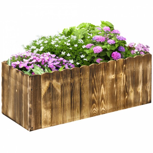 Outsunny Ghiveci Rectangular pentru Plante din Lemn de Brad 80x33x30cm | Aosom Romania