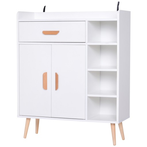 HOMCOM Mobilier Multifuncțional Compact pentru Hol, 80x29.5x96cm, Design Modern, Alb | Aosom Romania