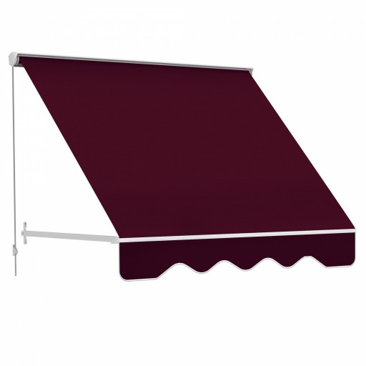 Outsunny Copertină de Soare Rulantă cu Unghi Reglabil 0-120°, Copertină Verticală de Exterior Anti UV, 180×70 cm, Roșu | Aosom Romania