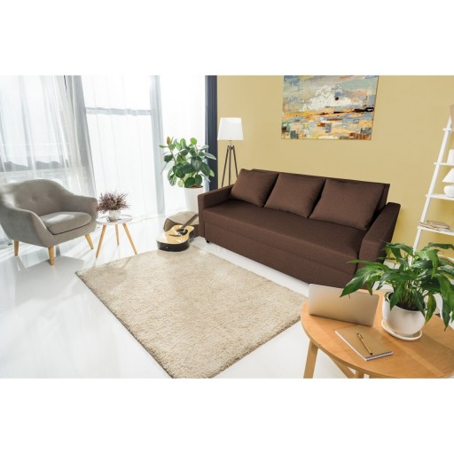 Canapea extensibila Firenze Dark Chocolate 218x85x85cm + lada de depozitare, maro