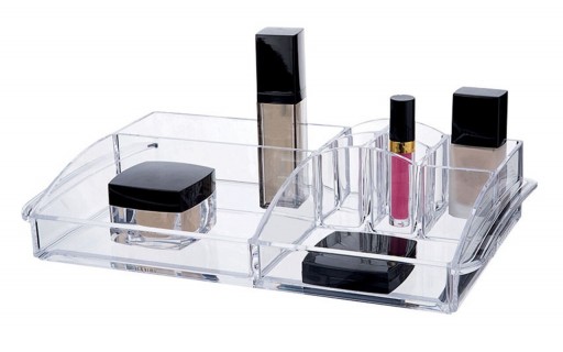 Organizator pentru cosmetice Compactor, 8 compartimente, 35x20x7.45 cm ,transparent