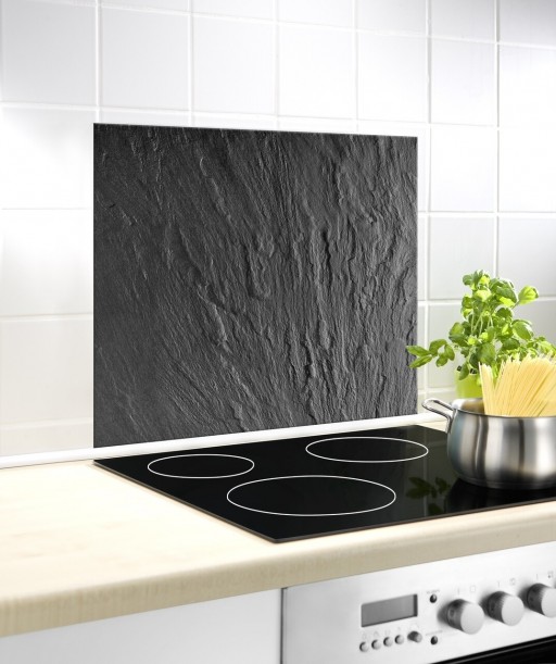 Protectie perete bucatarie, Wenko, Slate Rock, 50 x 60 cm, sticla termorezistenta