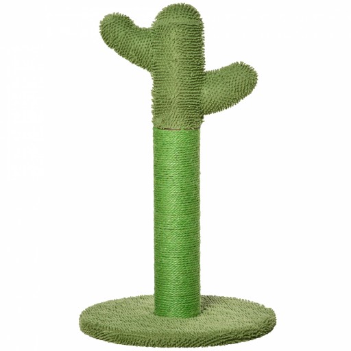 PawHut Arbore de Zgâriat pentru Pisici, Design Cactus cu Sisal, Ideal pentru Pisici Adulte și Pui, 40x40x65cm, Verde | Aosom Romania