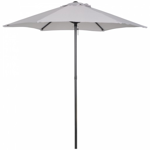 Outsunny Umbrelă Rotundă de Grădină cu Manivelă, Structură din Aluminiu, Φ196x200cm, Gri Deschis | Aosom Romania