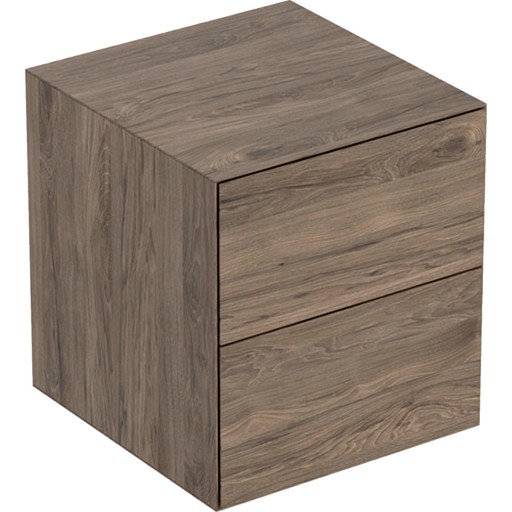 Dulap mediu suspendat Geberit ONE cu 2 sertare 45x47x49.2cm nuc AmericanHickory / Melamina structura lemnoasa