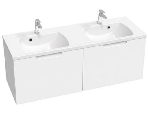 Dulap baza pentru lavoar dublu Ravak SD Classic II 1300 cu 2 sertare 130cm alb