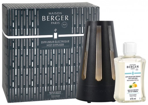 Difuzor ultrasonic parfum Maison Berger Amphora Noir + parfum Zeste de Verveine 475ml