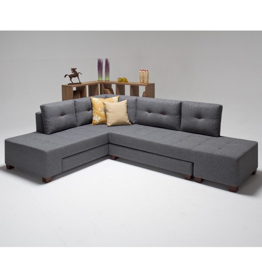 Coltar extensibil Manama Left, Balcab Home, 206x282 cm, gri