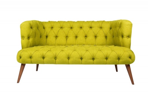 Canapea fixa West Monroe, Zeon, 2 locuri, 140x75x76 cm, lemn, verde fistic