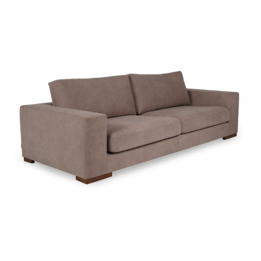 Canapea fixa Nplus, Ndesign, 3 locuri, 240x100x82 cm, lemn, crem